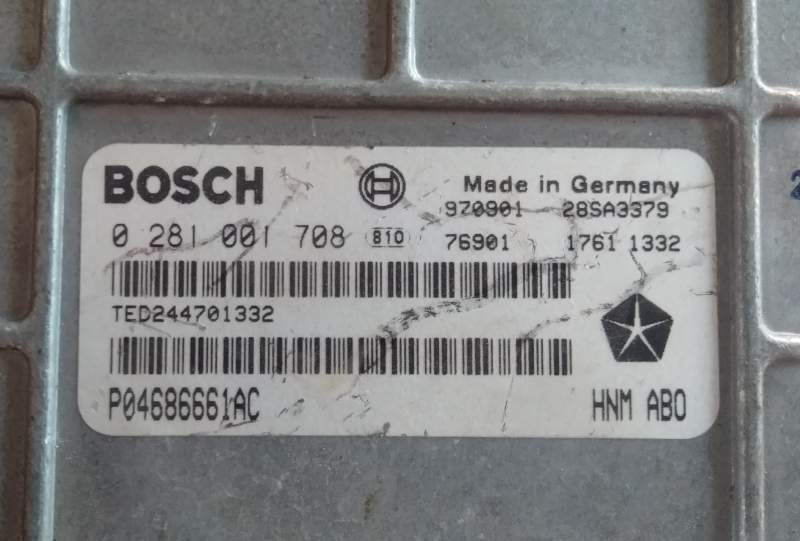 Ecu centralina chrysler voyager 2.5 0281001708 p04686661ac