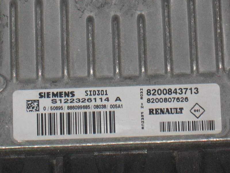 ECU RENAULT1.5 DCI S122326114A SID301 8200843713 8200807626
