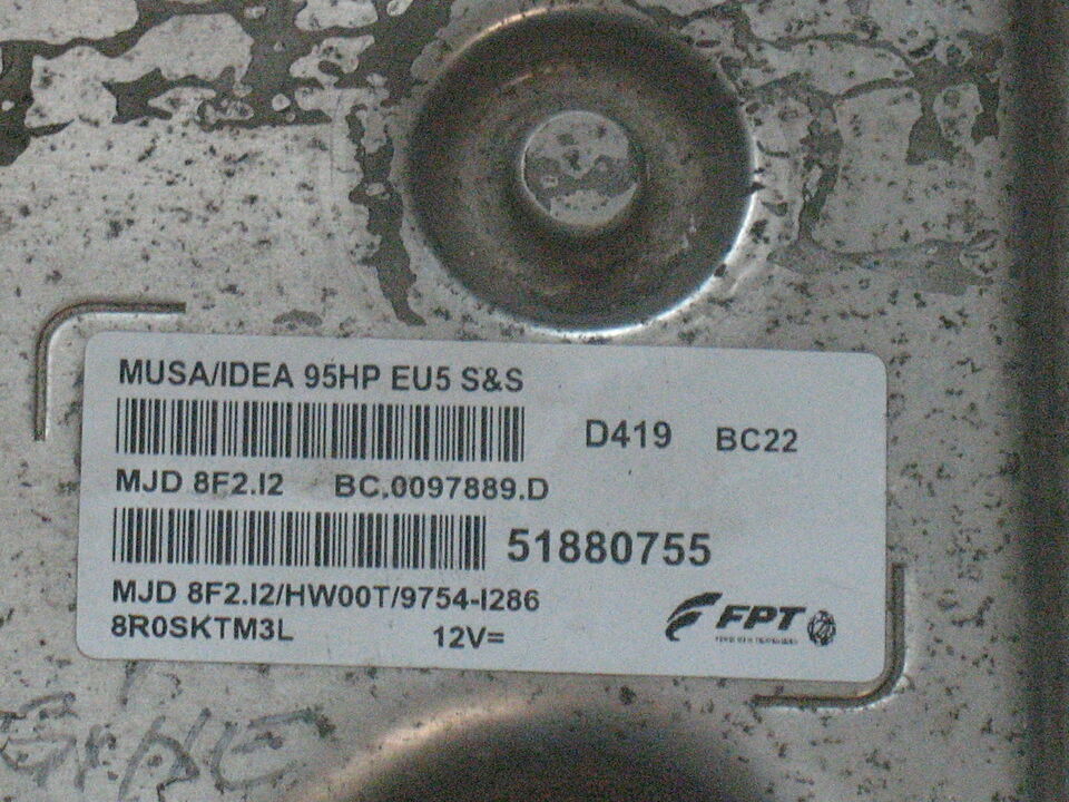 ECU LANCIA MUSA IDEA 1.3 95HP 51880755 MJD 8F2.I2 HW00T 51904065