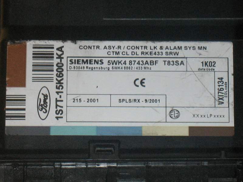 FORD 1S7T-15K600-KA 5WK4 8743ABF T83SA 1S7T15K600KA