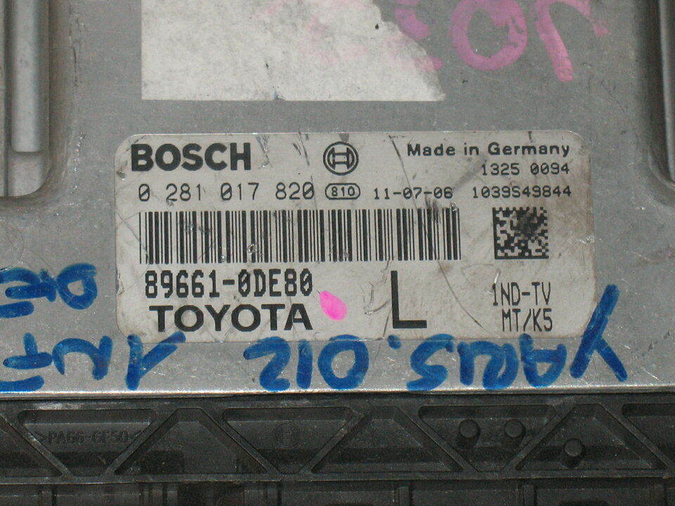 ECU TOYOTA YARIS 0281017820 89661-0DE80 896610DE80 EDC 17CP37-9.22