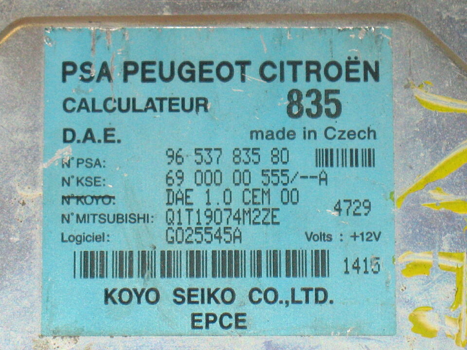 9653783580 CENTRALINA CITROEN C3 1.4 50KW 5P D 5M