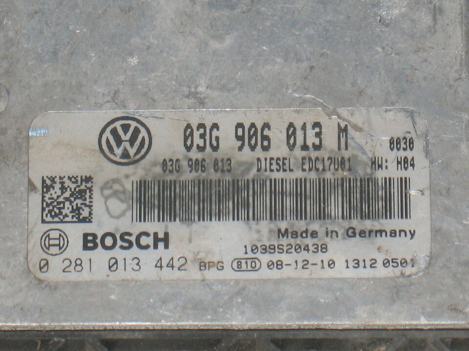 ECU VW SKODA POLO 1.9 EDC 17U01-4.41 0281013442 03G906013M HW04