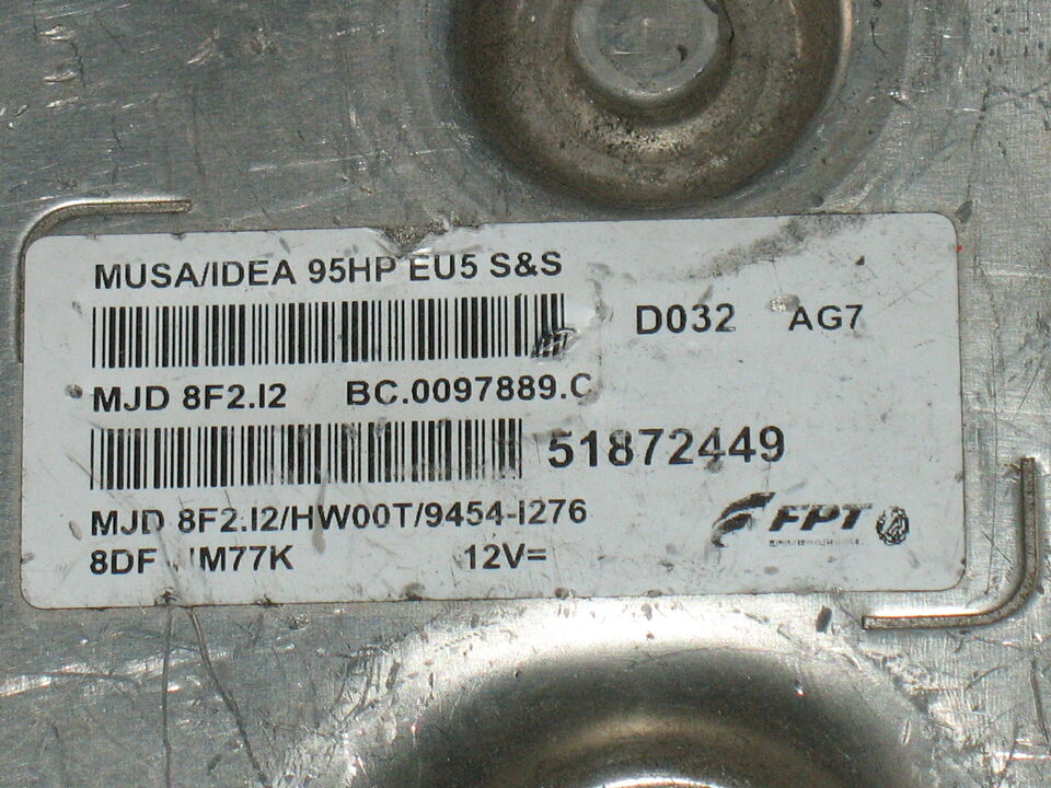 ECU FIAT LANCIA FPT 51872449 HW00T MJD8F2.12 MJD8F212