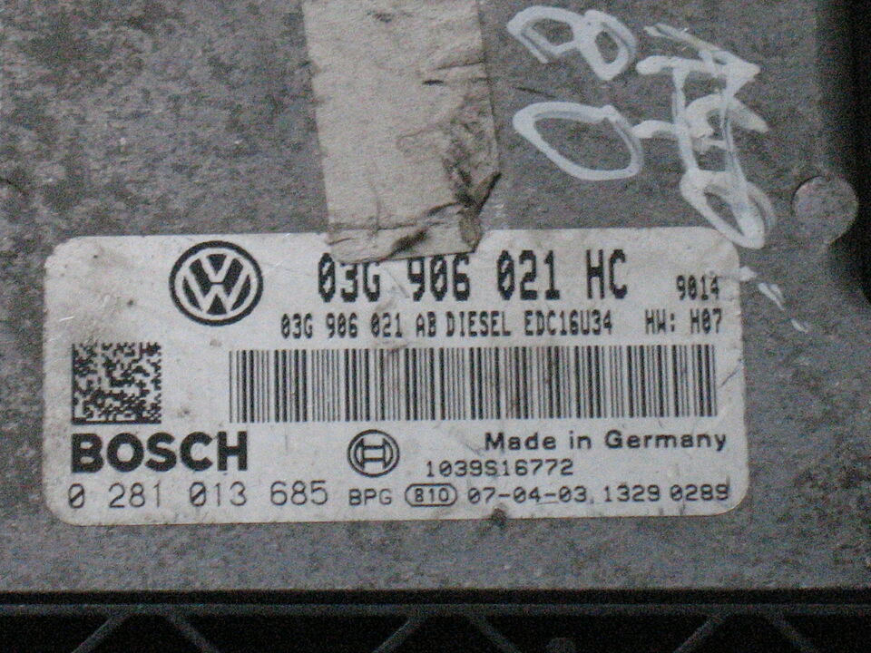 ECU VW GOLF 2.0 TDI 03G906021HC BOSCH 0281013685 0 281 013 685 EDC16U34-3.42