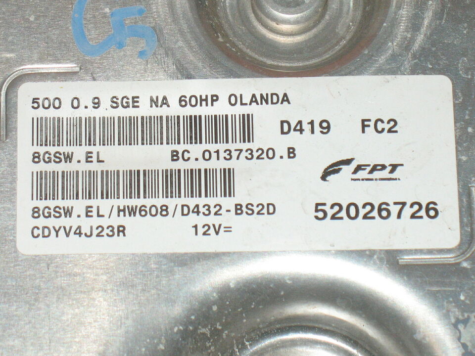 ECU 500 0.9 SGE NA 60hp MT Euro6 8GSW.EL Hw608 52026726 VERGINE