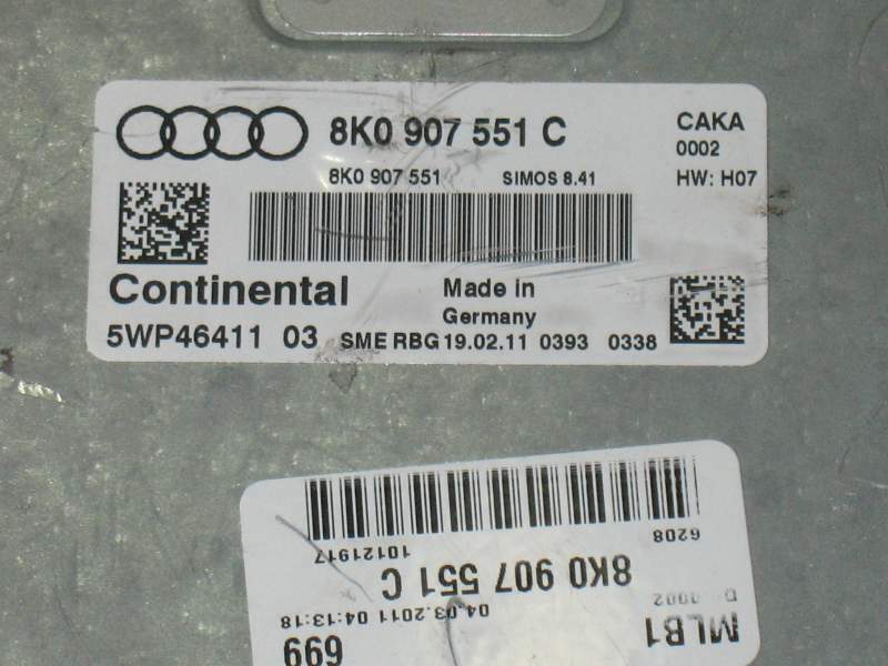 ECU A4 A5 S4 B8 3.0 TFSI 8K0907551C 5WP46411 HWH07 SIMOS 8.41