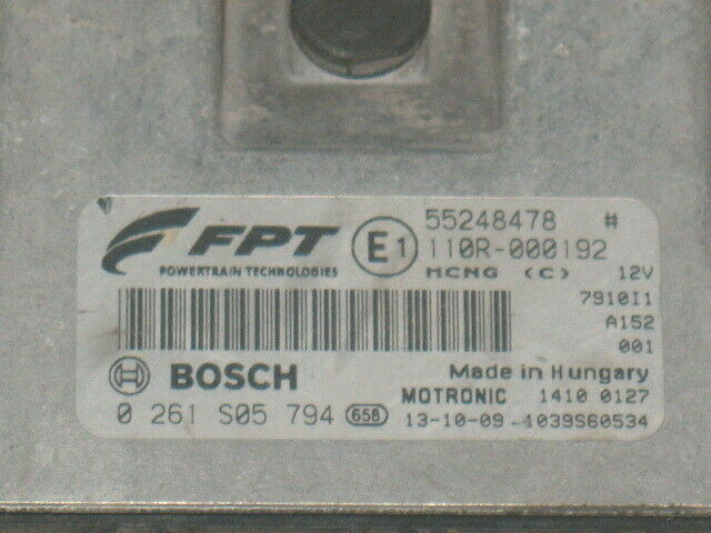 ECU FIAT DOBLO 1.4 TURBO 0261S05794 55248478 ME7 9.10 51896472