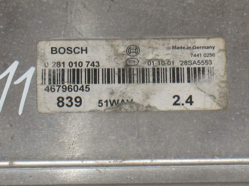 ECU FIAT LANCIA LYBRA 2.4 BOSCH 0281010743 46796045 EDC15C7-2.17