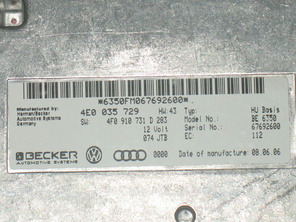 Interfaccia fabs per display MMI 2G Audi 4E0035729 BECKER
