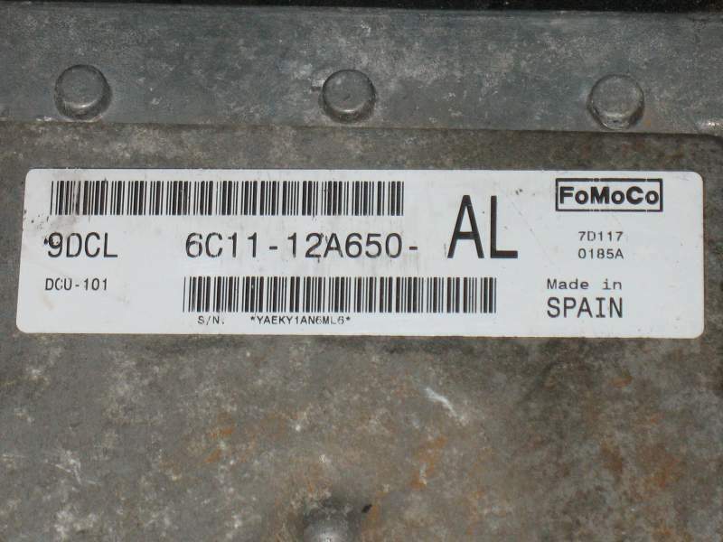 ECU FORD TRANSIT 2.4 TDCI FoMoCo 6C11-12A650-AL 9DCL DCU-101