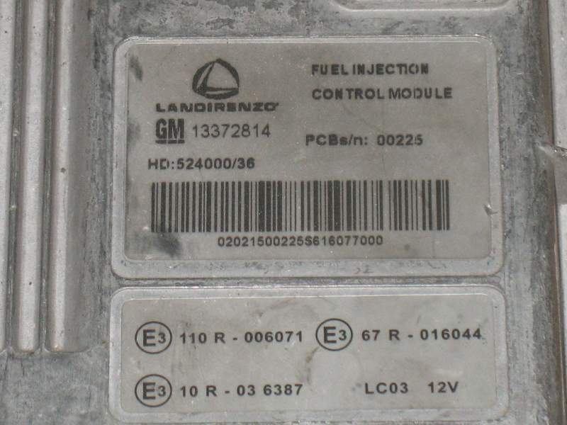 Ecu gpl renzo landi GM13372814 Vauxhall ASTRA-J Opel MERIVA-B