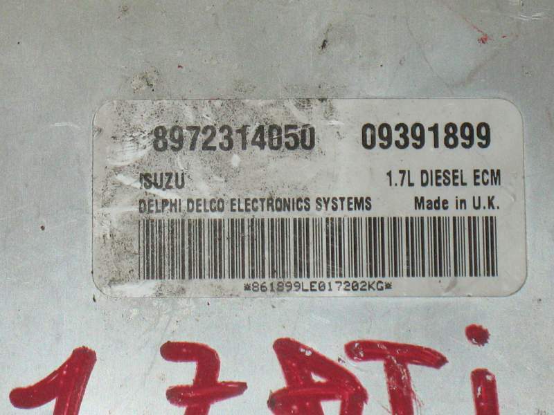 Ecu opel astra isuzu 8972314050 delco 09391899 1.7L/TX2 Y17DIT