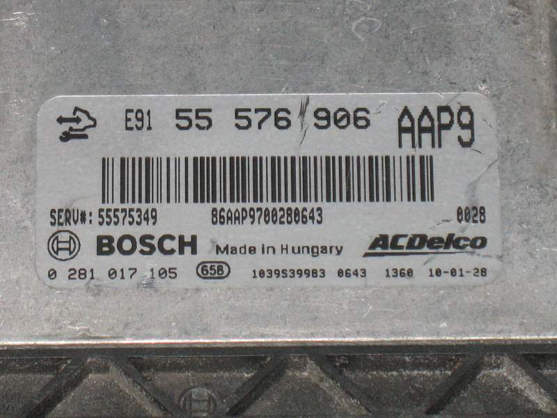 ECU OPEL INSIGNIA A20DTJ 0281017105 55576906 AAP9 55575349 EDC 17C19-3.15 E91