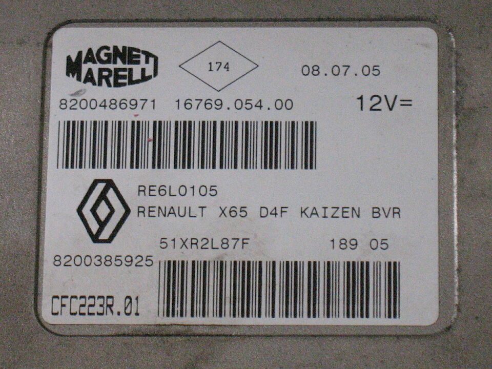 ECU RENAULT CLIO 1.2 CFC223R.01 8200486971 8200385925 51XR2L87F