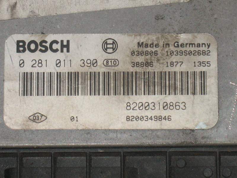 Kit ECU Motore + Body Control Module Renault Megane / Scenic 1.9 DCI | BOSCH 0281011390 | 8200310863 | 8200349846