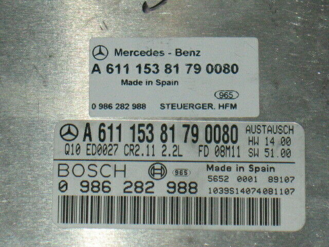 ECU MERCEDES 2.2 EDC 15C0-5.14 A6111538179 0986282988 CR2.11