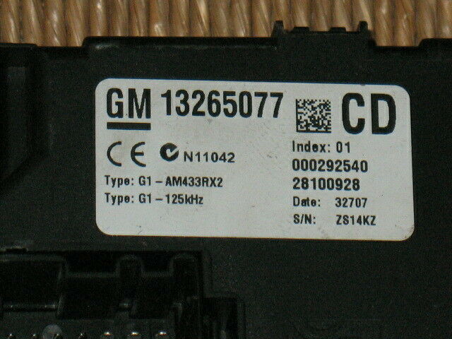 Body computer opel corsa d con blochetto 13265077 cd 28100958