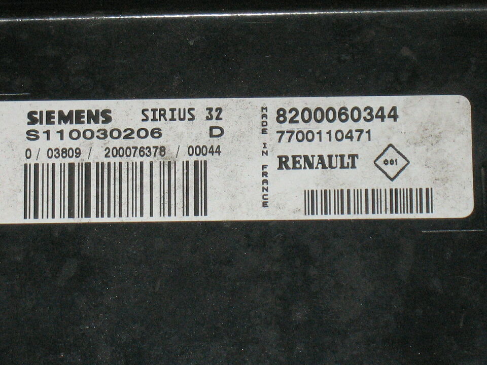 ECU Renault Clio Sirius 32 ECU 8200060344 7700110471