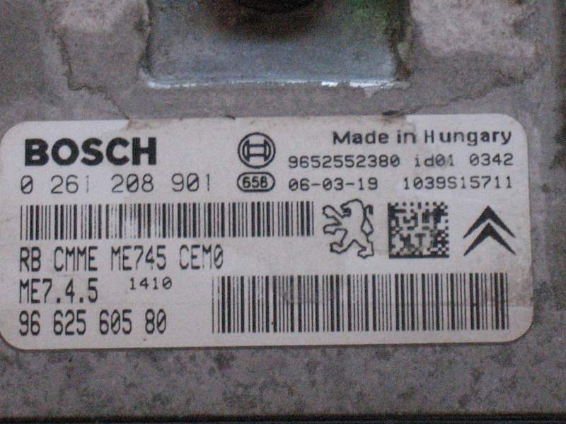 ECU PEUGEOT CITROEN 1.6 BOSCH 0261208901 9661383980  ME7.4.5