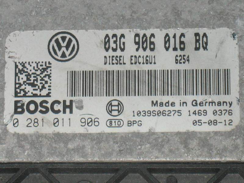 ECU VW TOURAN 2.0 TDI 03G906016BQ EDC16U1 0281011906 EDC 16U1-5.41