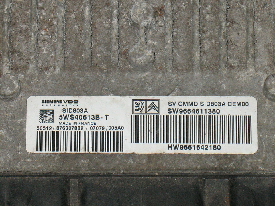 ECU FIAT SCUDO 2.0 5WS40613B-T 9664611380 9661642180 SID803A