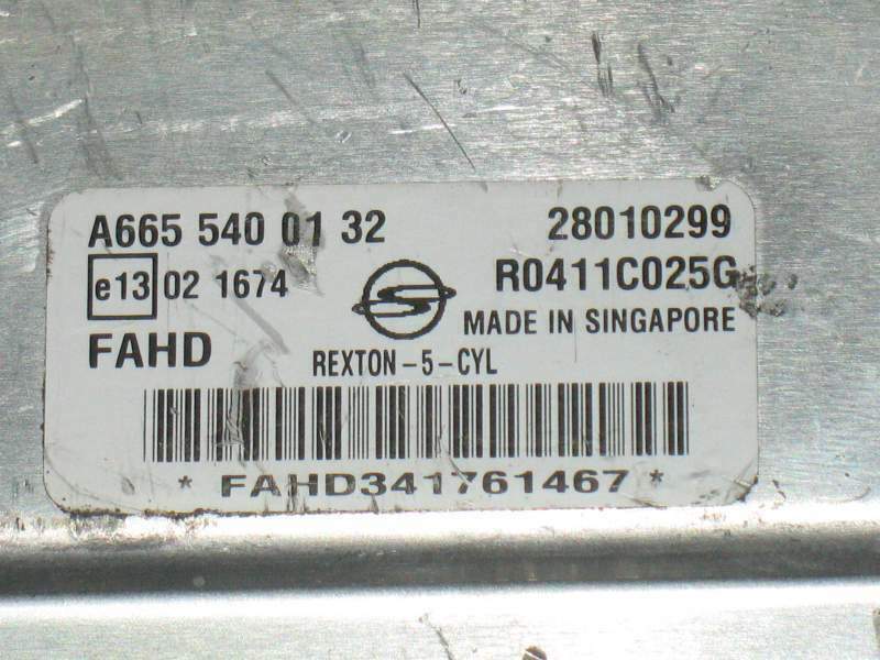 ECU Ssangyong Rexton 2.7 D A6655400132 R0411C025G 28010299