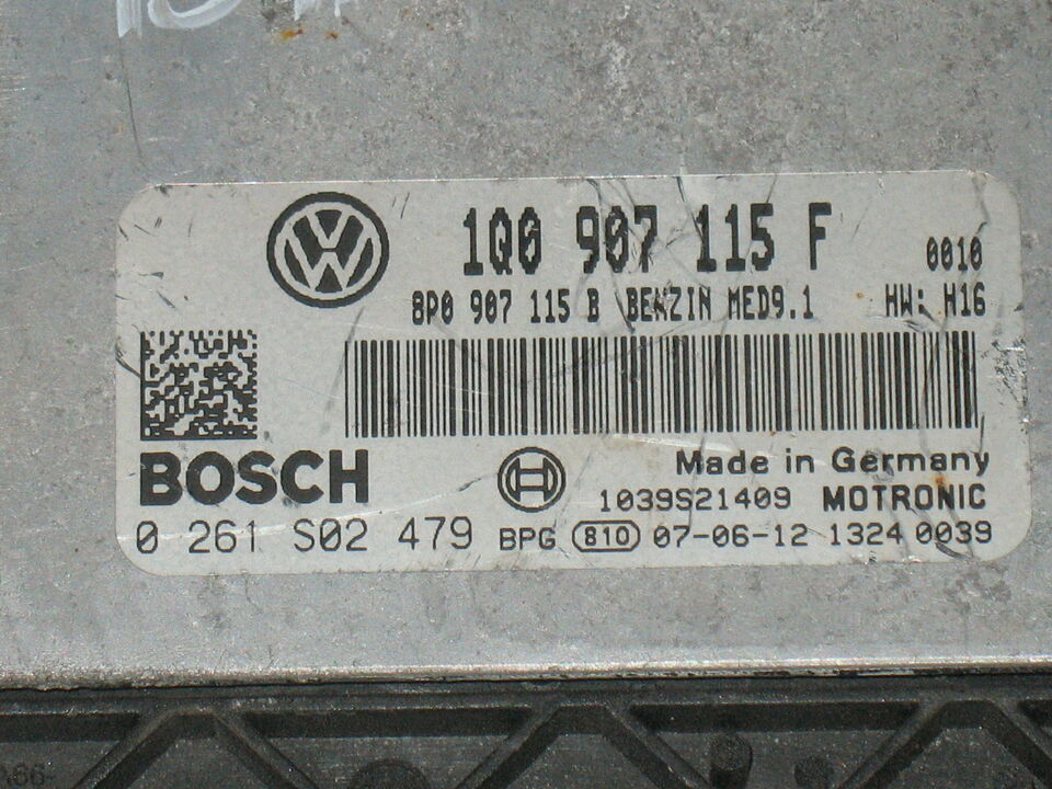 VW Eos 2.0 TSI Audi A3 2.0 TFSI 0261S02479 1Q0907115F MED9.1