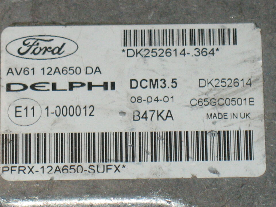 Ecu ford mondeo 2.0 tdci av61 12a650da dcm3.5 delphi dk252614