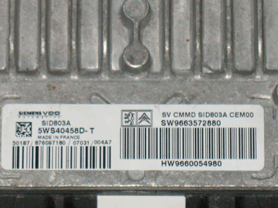 Ecu siemens 5ws40458d-t sid803a peugeot citroen 9660054980