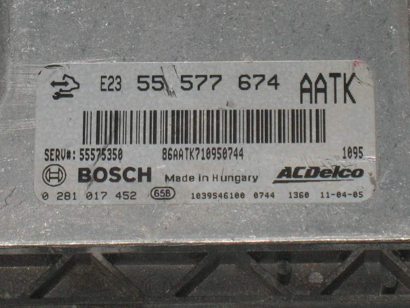 Ecu opel insignia 2.0 cdti bosch 0281017452 55577674 AATK EDC17C18