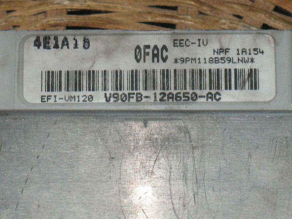 Ecu ford fiesta rs turbo v90fb-12a650-ac 0FAC rare 91-95 1.6l EFI-VM120