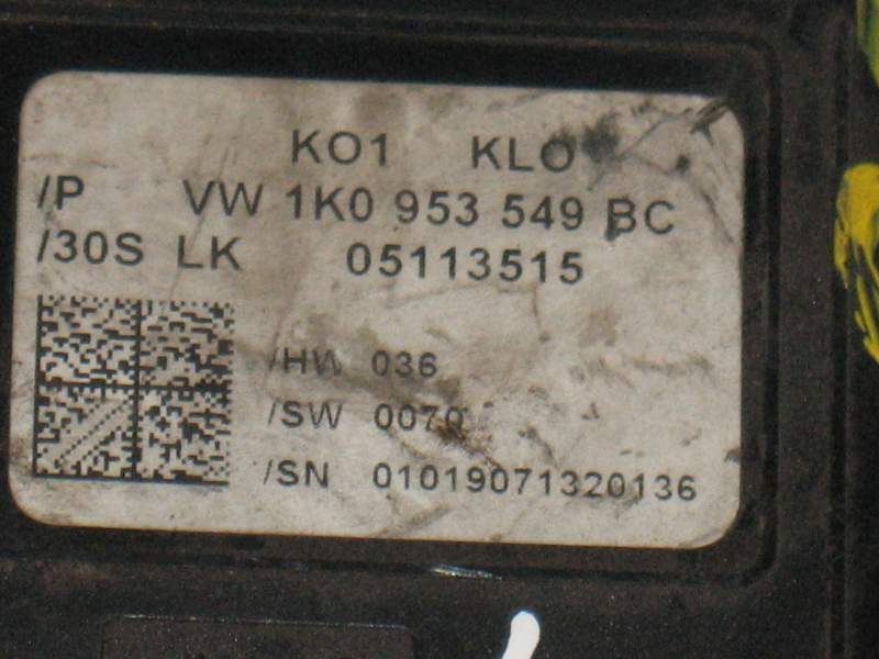 Ecu piantone dello sterzo vw golf plus 05113515 vw 1k0953549bc