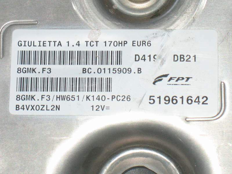 ECU ALFA GIULIETTA 1.4 170HP 51961642 8GMK.K3 HW651