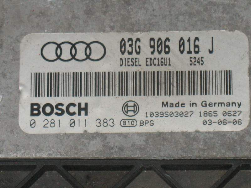 ECU AUDI A3 1.9 TDI BOSCH 0281011383 03G906016J EDC 16U1-5.41