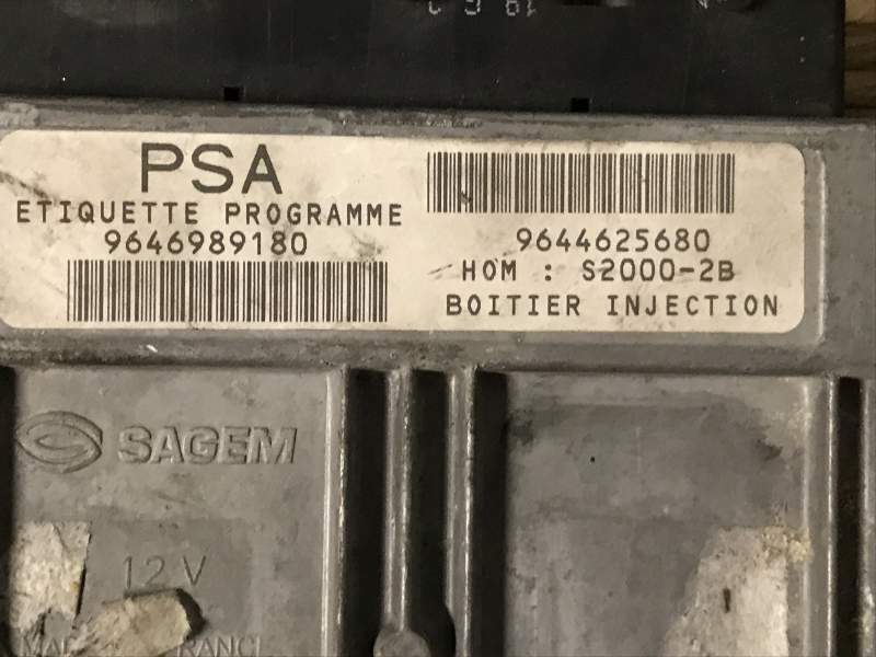 ECU PEUGEOT 206 1.4, 9646989180 9644625680 S20002B