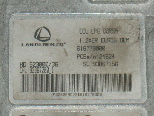 Ecu landi renzo gas gpl opel corsa 1.2 a12xer 616779000 93867156