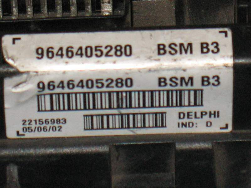 ECU PEUGEOT CITROEN C4 FUSEBOX Delphi BSM B3 9646405280 22156983