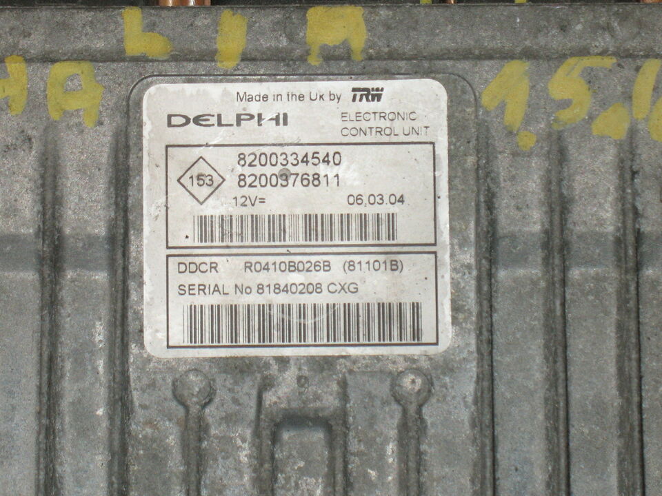 ECU Renault Thalia 8200334540 8200376811 81837686CXG R0410B026B