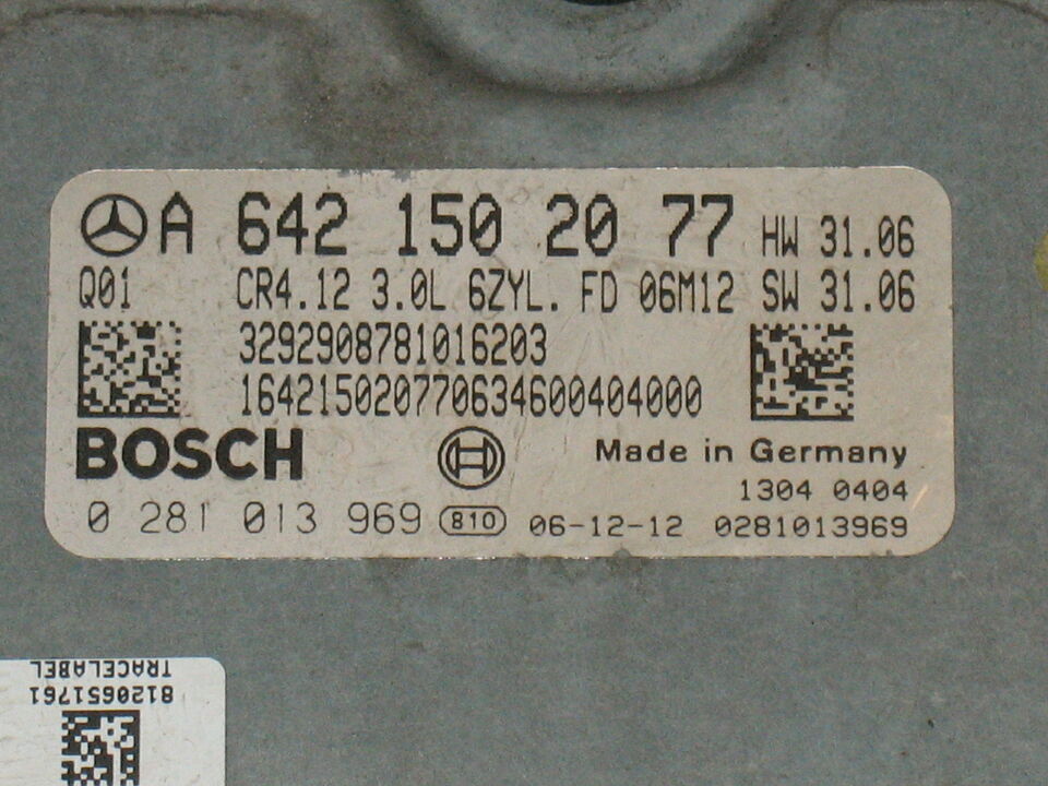 ECU MERCEDES ML320 3.0 CDI 0281013969 A6421502077 CR4.12 3.0L EDC 16CP31-8.12
