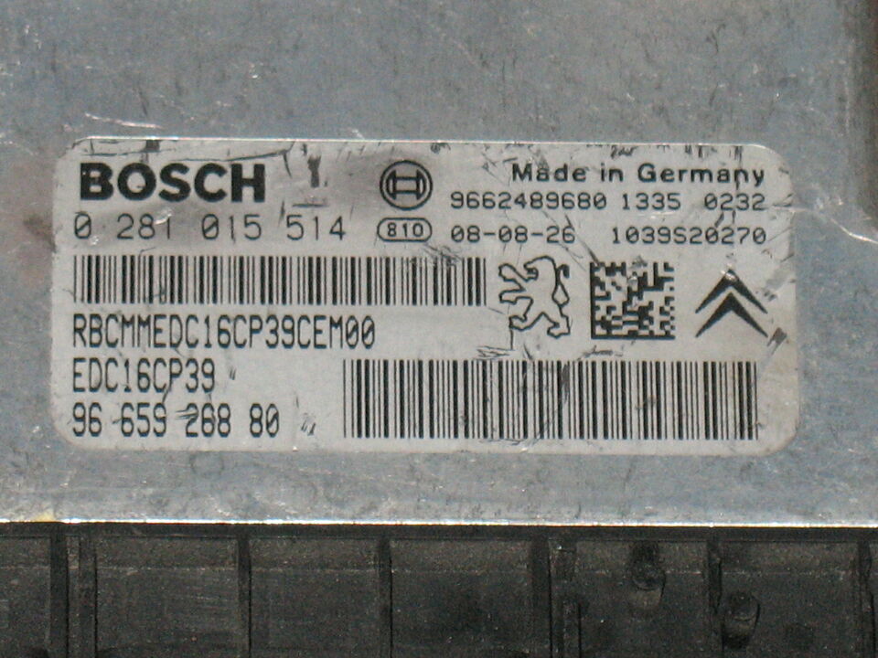 CITROEN C5 2.2 HDI Peugeot 407 0281015514 9665926880 EDC 16CP39-6.10