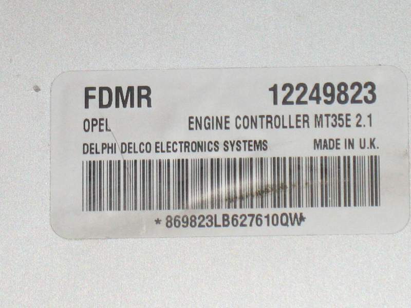 Ecu opel astra zafira meriva 1.6 16v 12249823 fdmr MT35E 2.1