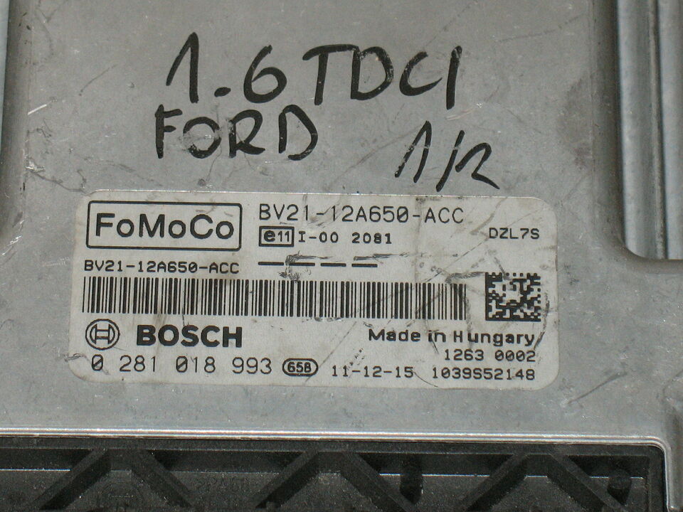 ECU FORD FOCUS 1.6 TDCI BOSCH 0281018993 FoMoCo BV21-12A650-ACC