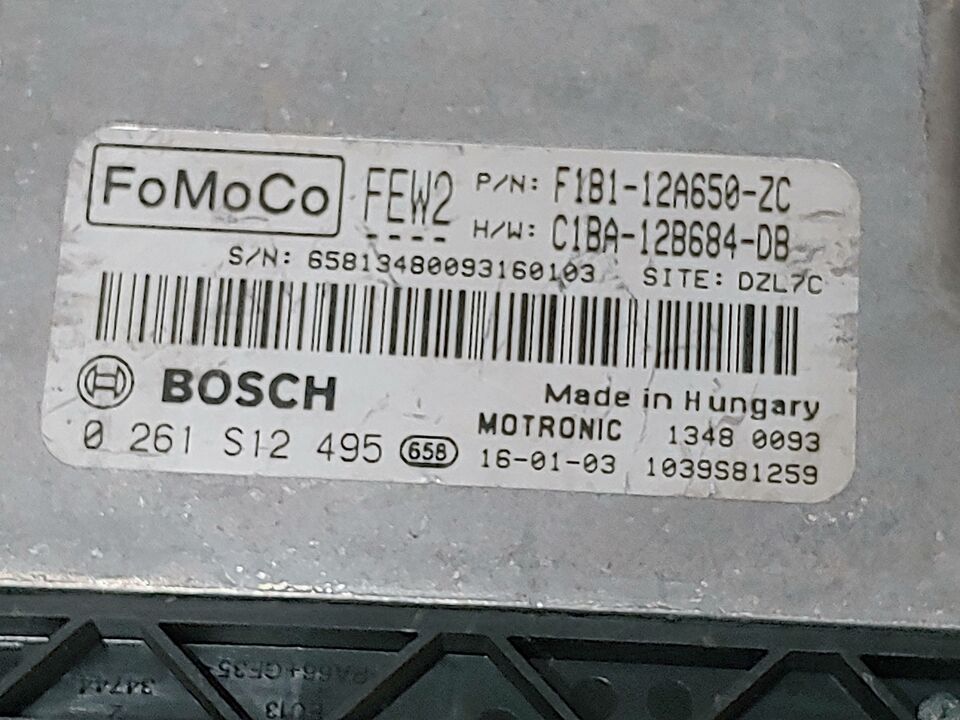 ECU FORD FIESTA 1.6 2015 0261S12495 F1B1-12A650-ZC FEW2
