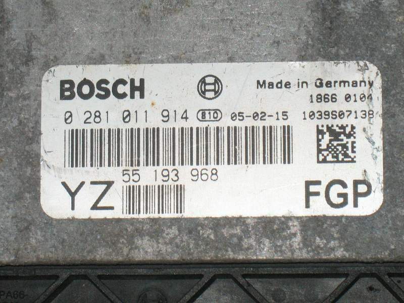 ECU OPEL VECTRA 1.9 CDTI z19dt ECU 0281011914 FGP 55193968 YZ EDC16C9-3.21