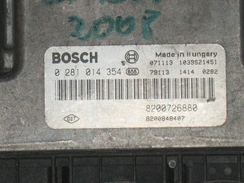BOSCH 0281014354 8200726880 8200848407 RENAULT LAGUNA. 2.0 DCI EDC16CP33-6.6