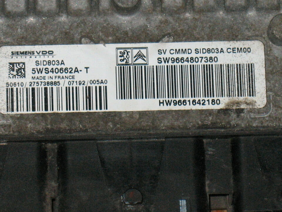 Fiat Scudo 2.0HDI 5WS40662A-T SID803A SW9664807380 HW9661642180