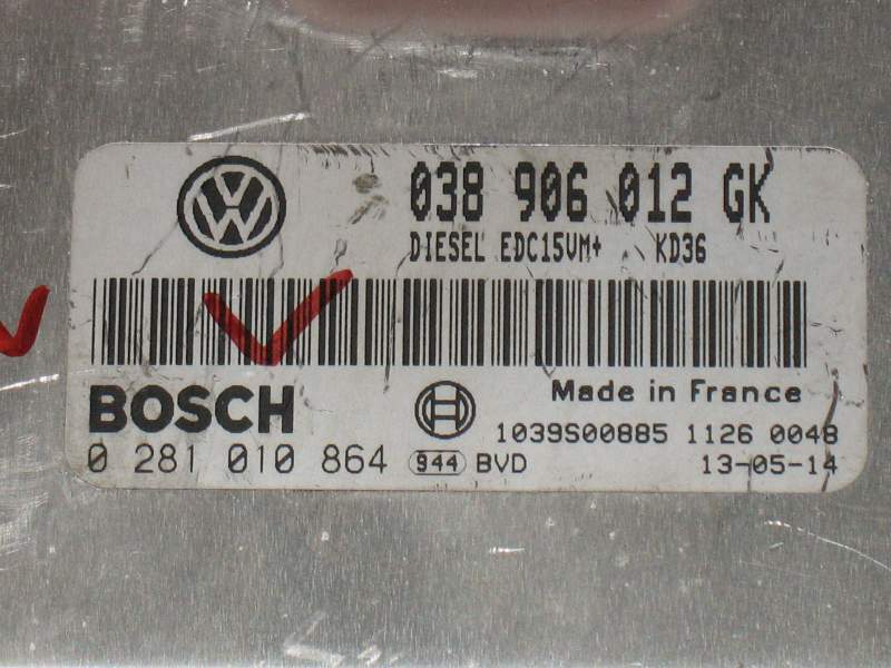 ECU VW GOLF 1.9TDI ALH 038906012GK 0281010864 362681 EDC15VM +