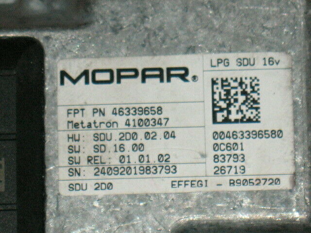 Ecu centralina gpl lpg sdu 16v fiat panda mopar 46339658 4100347