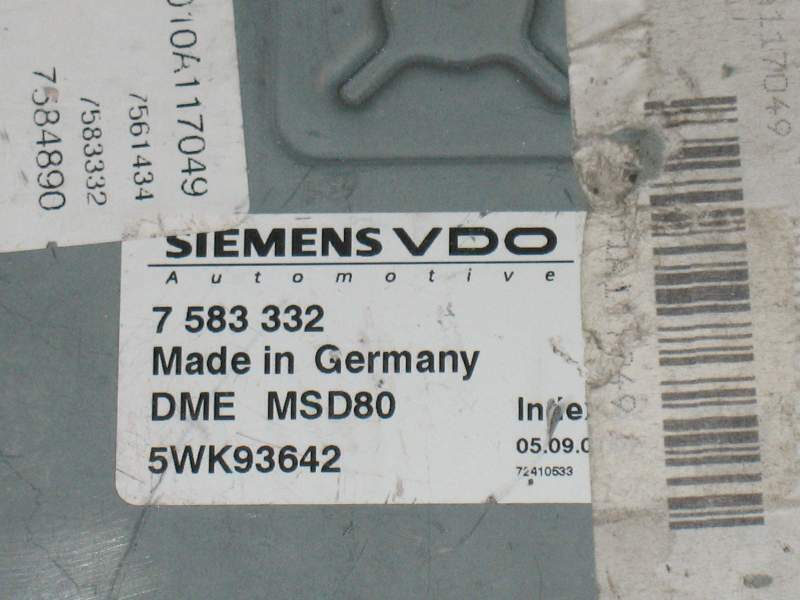 ECU BMW 7583332 Siemens 5WK93642 BMW 525xi 5er Serie, E60